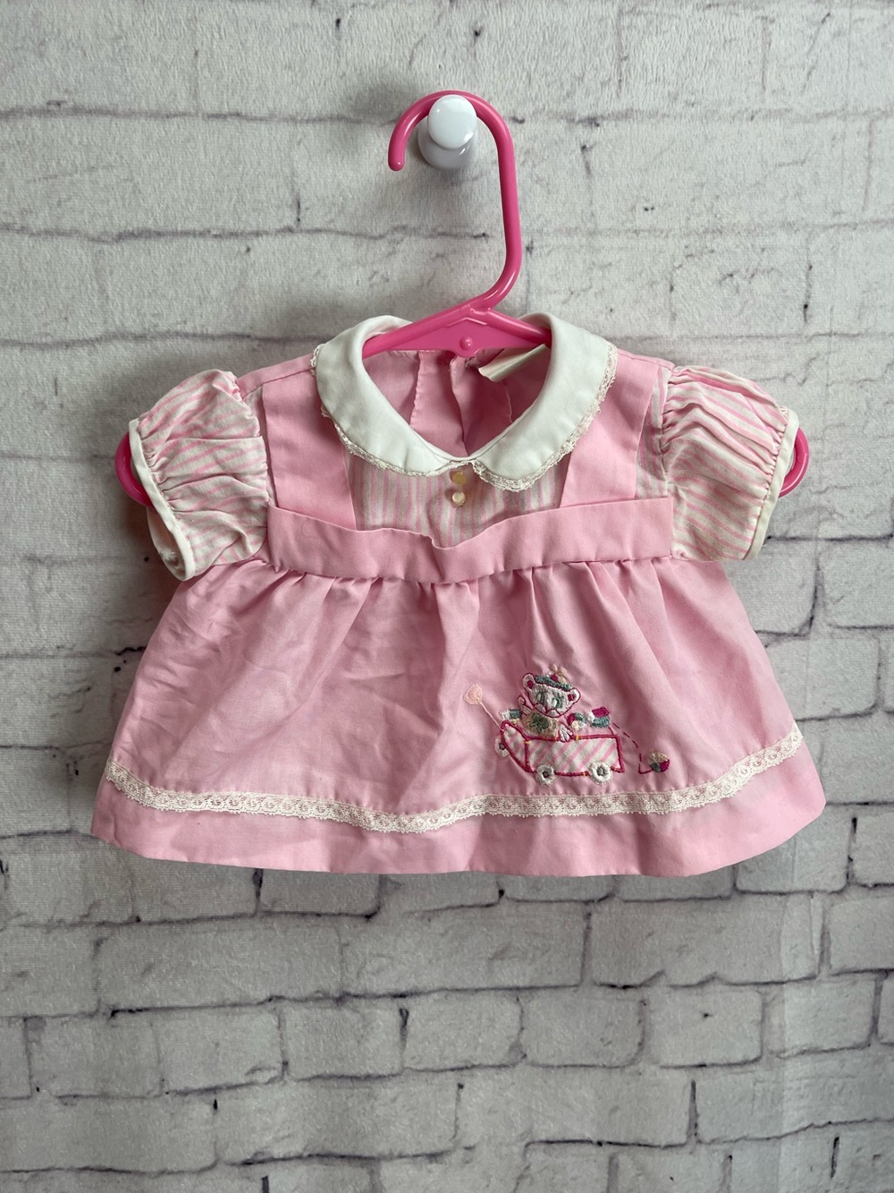 Cradle togs Vjntage baby shirt pink embroidered